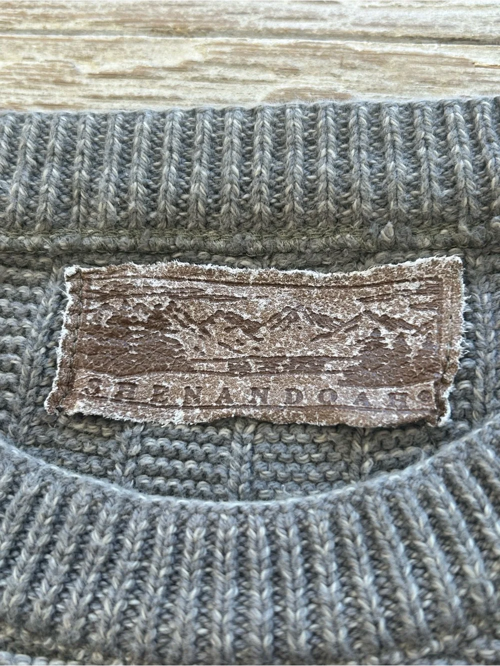 Men's Taupe/Olive Green VTG Shenandoah Knit Sweater